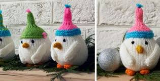 A hat is a fun knitting project that doesn't take a lot of yarn or time. Cute Breezy Bird Knitted Trio Free Knitting Pattern