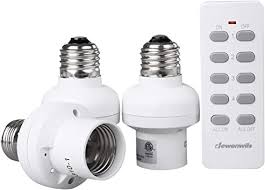Dewenwils Remote Control Light Lamp Socket E26 E27 Bulb Base Holder Wireless Light Switch Kit Remote Lighting Fixtures White Programmable 3 Sockets 1 Remote Hrlsxxa Series Amazon Com
