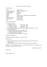 Contoh Surat Daftar Riwayat Hidup Riwayat Hidup Pendidikan Hidup