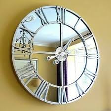 Mirrored Wall Clock Skeleton Style Silver Finish Large 80cm Contemporary Clock 5050140889992 Ebay