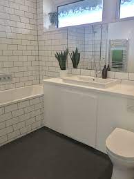 Our Rachel Point Grey Rubber Flooring Looking Great In This Fabulous 1960s Ex Council Flat Re Rubber Flooring Bathroom Rubber Flooring Laundry Room Bathroom
