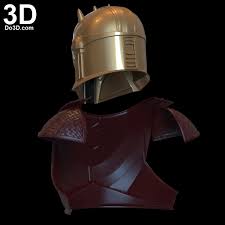 3d Printable Model Blacksmith Mandalorian Gold Helmet Chest Shoulder Armor Star Wars Print File Format Star Wars Prints 3d Printable Models Shoulder Armor