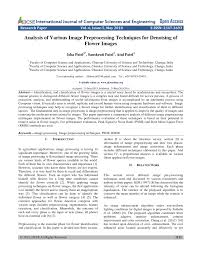 PDF) Analysis of Various Image Preprocessing Techniques for Denoising of  Flower Images