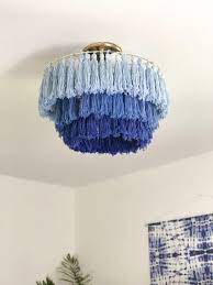 The Diy Tassel Chandelier Master Bedroom Boho Retreat Week 5 Blue Agate Abode Diy Chandelier Diy Light Fixtures Diy Lighting