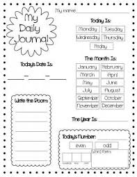 Daily Journal Handout Teaching Kindergarten Daily Journal Calendar Activities
