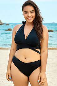 Black Soft Wrap Halter Low Waist Vintage Bikini Set In 2021 Vintage Bikini Mom Bikini Vintage Bikini Set