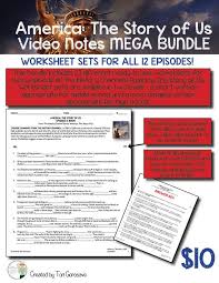 America The Story Of Us Episodes 1 12 Worksheets Bundle Distance Learning Middle School Resources Stories Nonfiction Reading