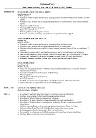 School teacher resume examples school teachers are in charge of instructing students and overseeing their social and academic development. English Teacher Resume Samples Velvet Jobs