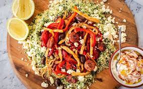 Jamie Oliver S Chorizo And Squid Marcellina In Cucina Harissa Recipes Couscous Salad Greek Couscous Salad