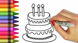 How to draw birthday cake for kids. How To Draw Birthday Party Food For Kids Birthday Cake More Easy Coloring Pages For Children Youtube