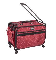 Tutto 22 Large Sewing Machine Bag On Wheels Red Dotted Circles