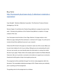 A this type of heading employs what is also known as title case. Case Study 2 Allentown Materials Corporation