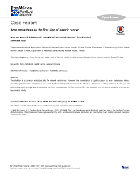 But here are 7 potential warning signs that warrant a trip to your doctor for further evaluation. Pdf Bone Metastasis As The First Sign Of Gastric Cancer