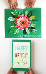 Materials for making greeting cards: Make A Birthday Card With Pop Up Watercolor Flower Free Designs A Piece Of Rainbow
