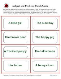 Subject And Predicate Match Game Printable Worksheet Subject And Predicate Subject And Predicate Worksheets Subject And Predicate Games