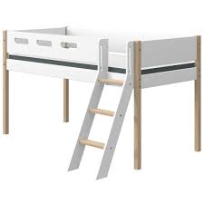 Zudem hat das produkt folgende besonderheiten: Mittelhohes Bett 200x90cm Geneigte Leiter Nor Flexa Eiche Weiss Abitare Kids De Breuyn