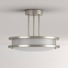 Homeselects Saturn 2 Light Brushed Nickel Semi Flush Mount Light 6103 The Home Depot Flush Mount Ceiling Lights Semi Flush Mount Lighting Ceiling Lights