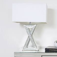 Floating Crystal White Glass Mirrored Table Lamp 17 Shade With Images Table Lamp Lamp Mirror Table Lamp