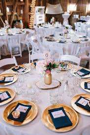 Brighten up your table setting by replacing boring silver utensils with sultry copper. Rose Gold And Navy Wedding Decor Novocom Top