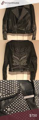Alice Olivia Studded Leather Jacket Sz L Studded Leather Jacket Clothes Design Studded Leather