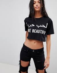 Criminal Damage Beautiful Crop T Shirt Black Modesens Latest Fashion Clothes Online Shopping Clothes Black Shirt