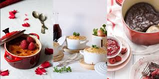 Amazon.Com: Le Creuset Stoneware Set Of 4 Mini Cocottes With Cookbook, 8  Oz. Each, Cerise: Home & Kitchen