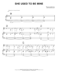 Includes transpose, capo hints, changing speed and much more. She Used To Be Mine Sheet Music By Sara Bareilles For Piano Keyboard And Voice Noteflight Marketplace