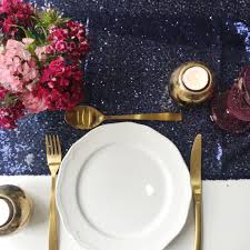 Pack of 1 runner case of 50 runners. Midnight Blue Sequin Table Runner The Sweet Hostess Ltd