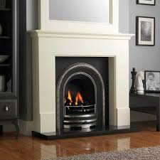 Custom stone wall made with wood, durarock, and air stone. Electric White Surround Fire Traditional Arch Fireplace Suite Flat Wall Big Ebay