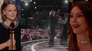 Sofia Vergara Protests Jodie Foster's Globes Win - YouTube