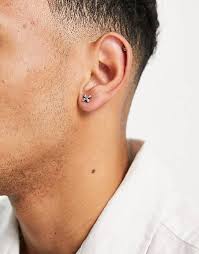 14k gold plated sterling silver engraved initial bracelet $19.99 compare at $28. Men S Earrings Stud Hoop Earrings For Men Asos