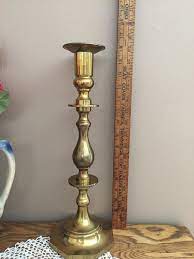 Hurricane candle holders add instant atmosphere to any space. 16 Inch Tall Brass Candlestick Vintage Candle Holder Boho Retro Decor Fall Wedding Holiday Party Vintage Candles Vintage Candle Holders Brass Candlesticks
