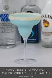 2 parts malibu rum, 1 part coocnut cream, 1 part pineapple juice, top with ice and fresh pinea. Blue Coconut Rum Cocktail Malibu Vodka Blue Curacao Bake Play Smile