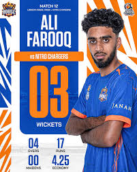 Ali Farooq on Fire! 🔥 A brilliant spell from Ali — 3 wickets for ...