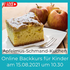Nochmal 40 minuten bei 200 grad backen. Livestream Backkurs Fur Kinder Motto Apfel Schmand Kuchen Fur Alle Kinder Kochkurs Com