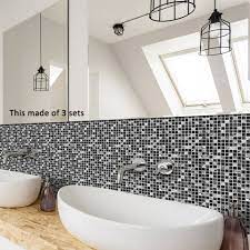 Pvc duvar sticker banyo su geçirmez kendinden yapışkanlı duvar kağıdı mutfak mozaik karo çıkartmalar. Siyah Mozaik Cini Duvar Cikartmalari Banyo Mutfak Mobilyasi Dekor Duvar Kagidi Kendinden Yapiskanli Su Gecirmez Kolay Diy Duvar Siparis Ev Dekoru Para Nakliye Cam