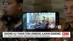 Divonis 4,5 Tahun, Tom Lembong Ajukan Banding