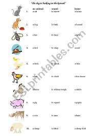 This continues until the board is completed in the same order as their partner. Animals Sounds And Homes Activities Very Useful Esl Worksheet By Isialuna