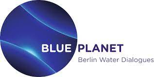 The an earth oriented logo design concept. Blue Planet Logo Mit Blauer Unterzeile Blue Planet Berlin Water Dialogues