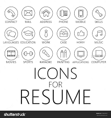 Thin Line Icons Pack For Cv Resume Job Resume Icons Resume Design Template Resume Design