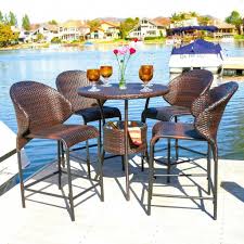 Now, let's consider common patio chair styles and sizes: Bennett Outdoor 5 Piece Multi Brown Wicker Bistro Bar Set With Ice Bucket Patio Furniture Sets Outdoor Bistro Patio Dining Set