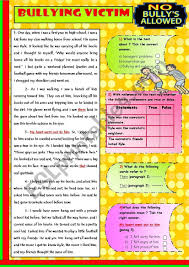A Bullying Victim Worksheet Vocabulary Worksheets Bullying Worksheets Bullying