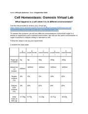 Diffusion and osmosis cell homeostasis virtual lab analysis name: Virtual Osmosis Lab Worksheet Docx Cell Homeostasis Virtual Lab To Start The Lab Go To Https Video Esc4 Net Video Assets Science Biology Gateway Course Hero