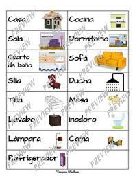 Spanish Casa Vocabulary Cues Elementary Spanish Learning Spanish Spanish Curriculum