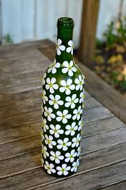 Green Floral Jeweled Upcycled Decorative By Greencycledesigns Bottle Art Glass Bottles Art Painted Wine Bottles