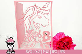 Download Unicorn 8th Birthday Card Svg Birthday Girl Card Template