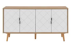 A buffet is a system of serving meals in which food is placed in a public area where the diners serve themselves. Ovela Banbury 4 Door Buffet White Oak Matt Blatt