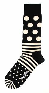 Mens Dress Sock Happy Socks Black White Stripe Polka Dot Mens Dress Socks Mens Socks Fashion Dress Socks