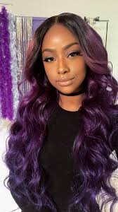 Black And Purple Hair Wig Pin By Krosegold 0 On Justine Skye Winter Hair Color Hair Styles Sew In Hairstyles