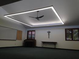 Installed This Hanging Square 12 X12 Led Lighting Fixture On Sloped Ceiling Electricians
